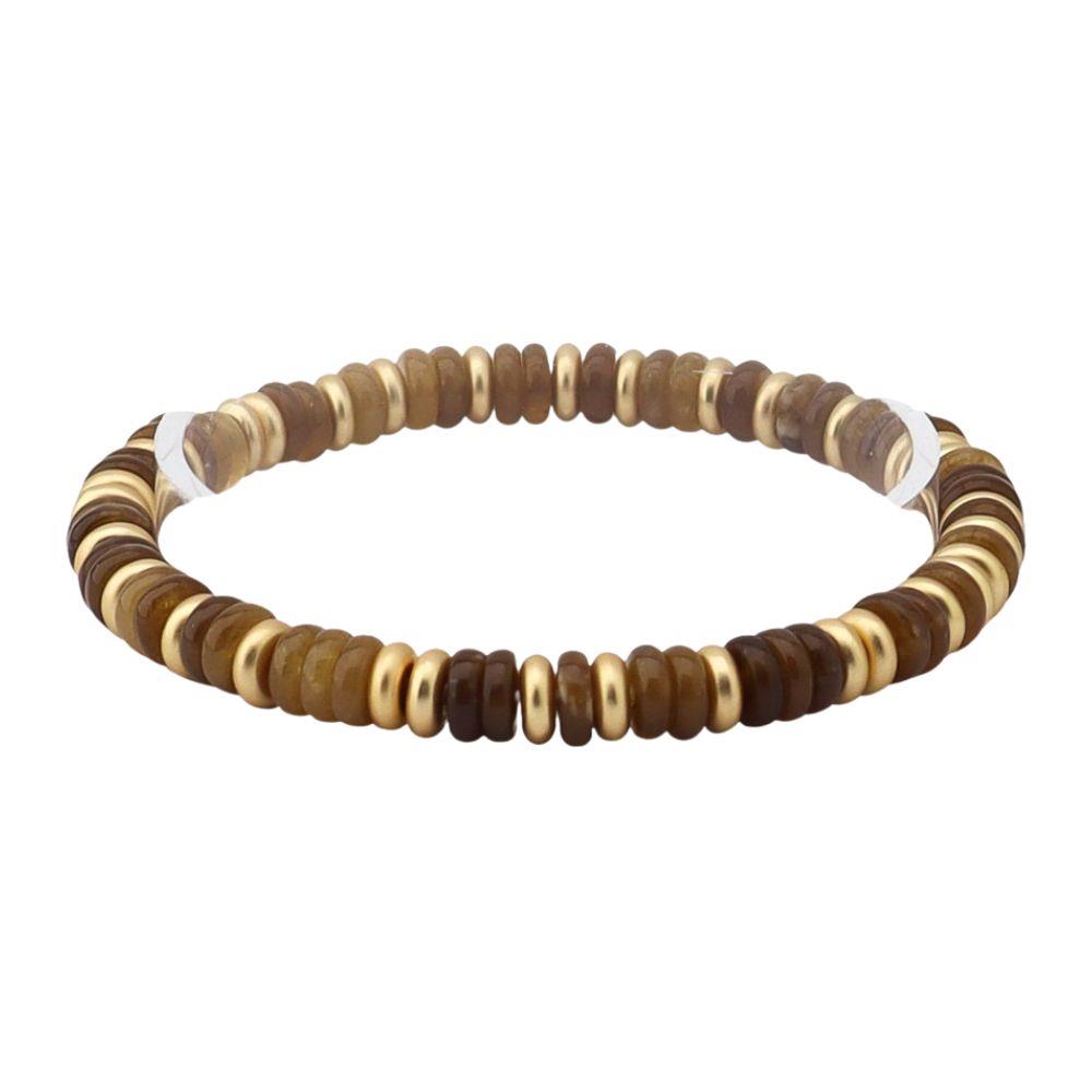 Mixed Beaded Bracelet with Gold