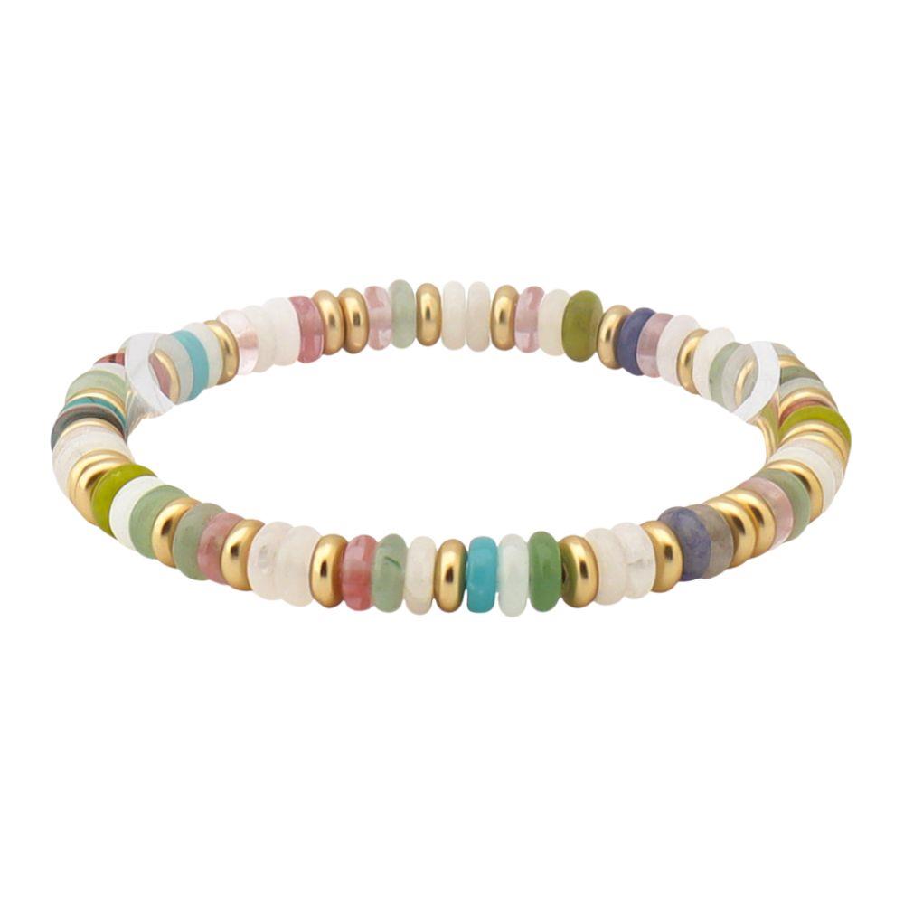 Mixed Beaded Bracelet with Gold