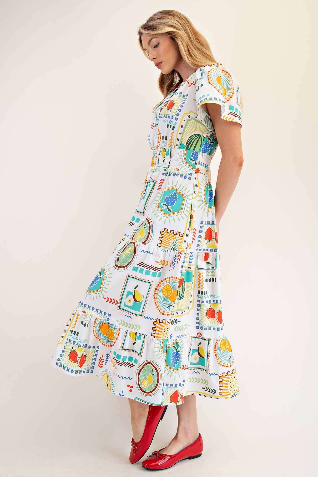 Printed Poplin Maxi Dress