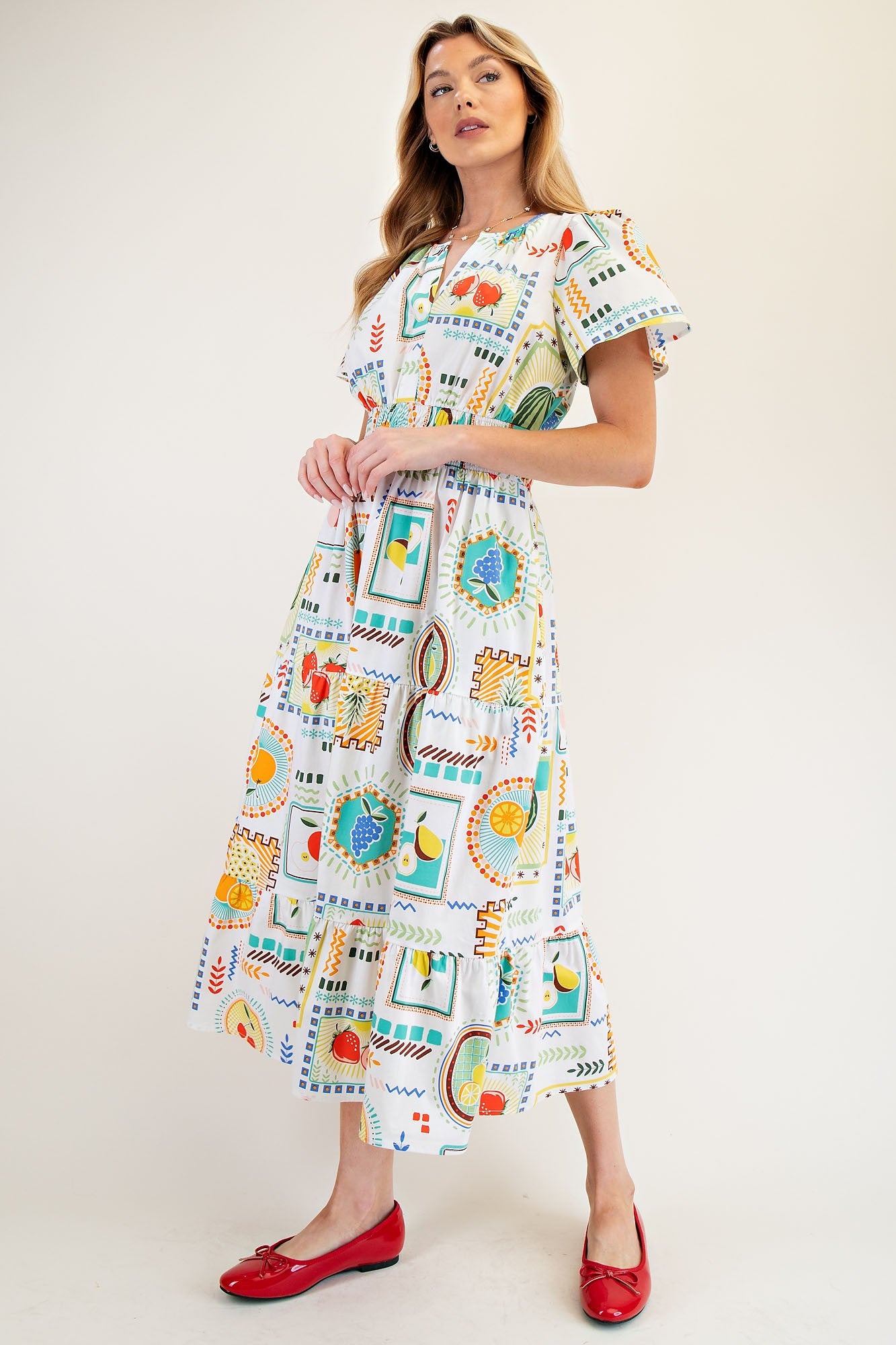 Printed Poplin Maxi Dress