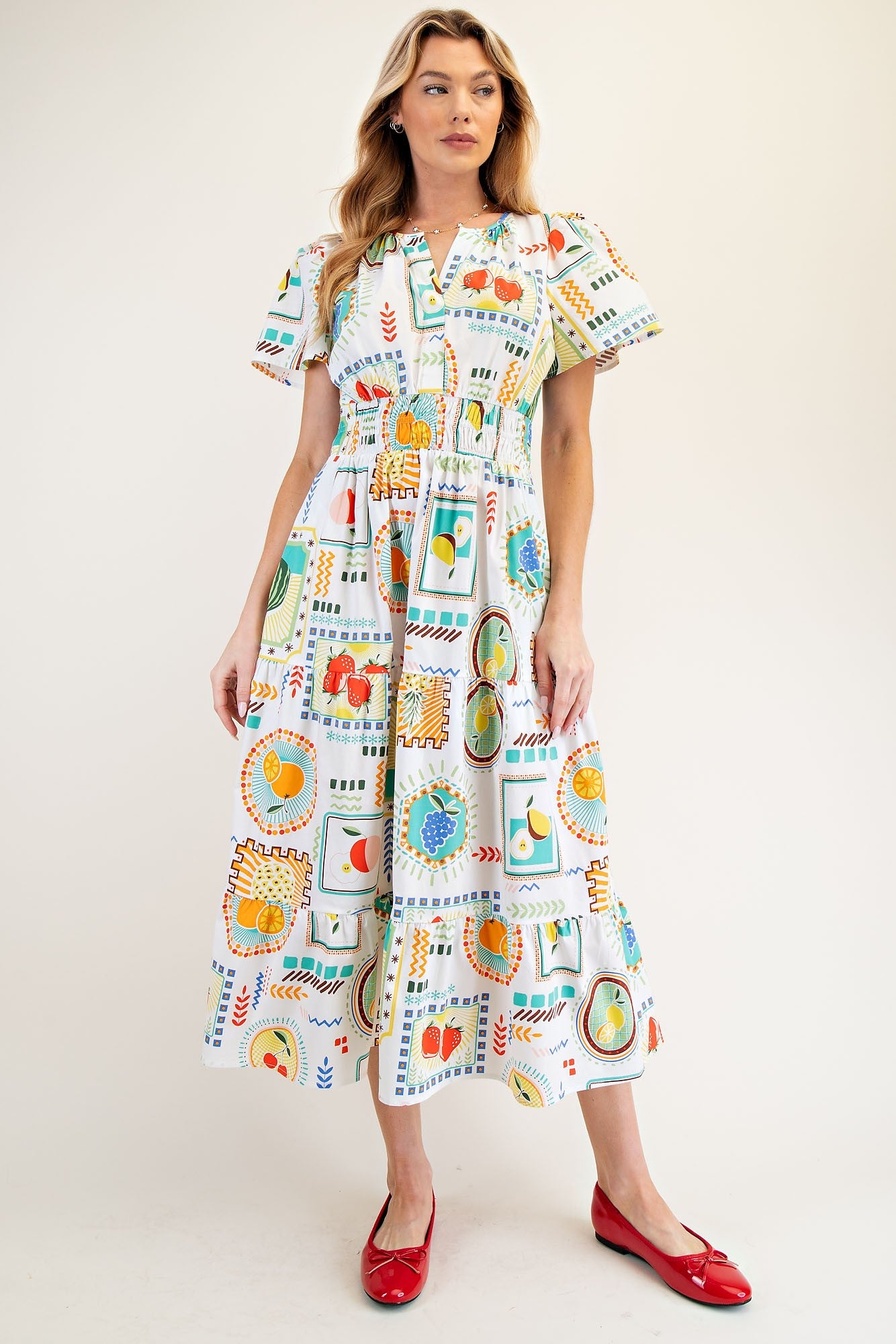Printed Poplin Maxi Dress