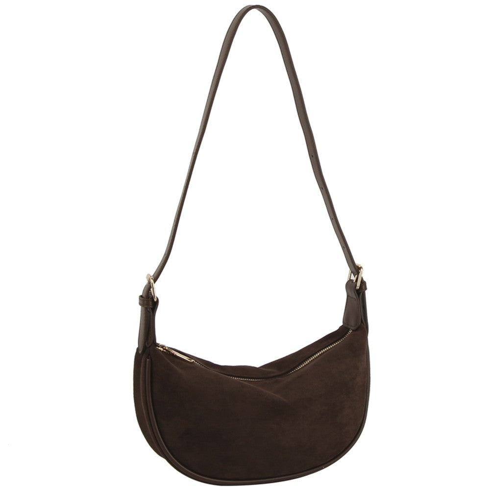 Faux Suede Shoulder Bag