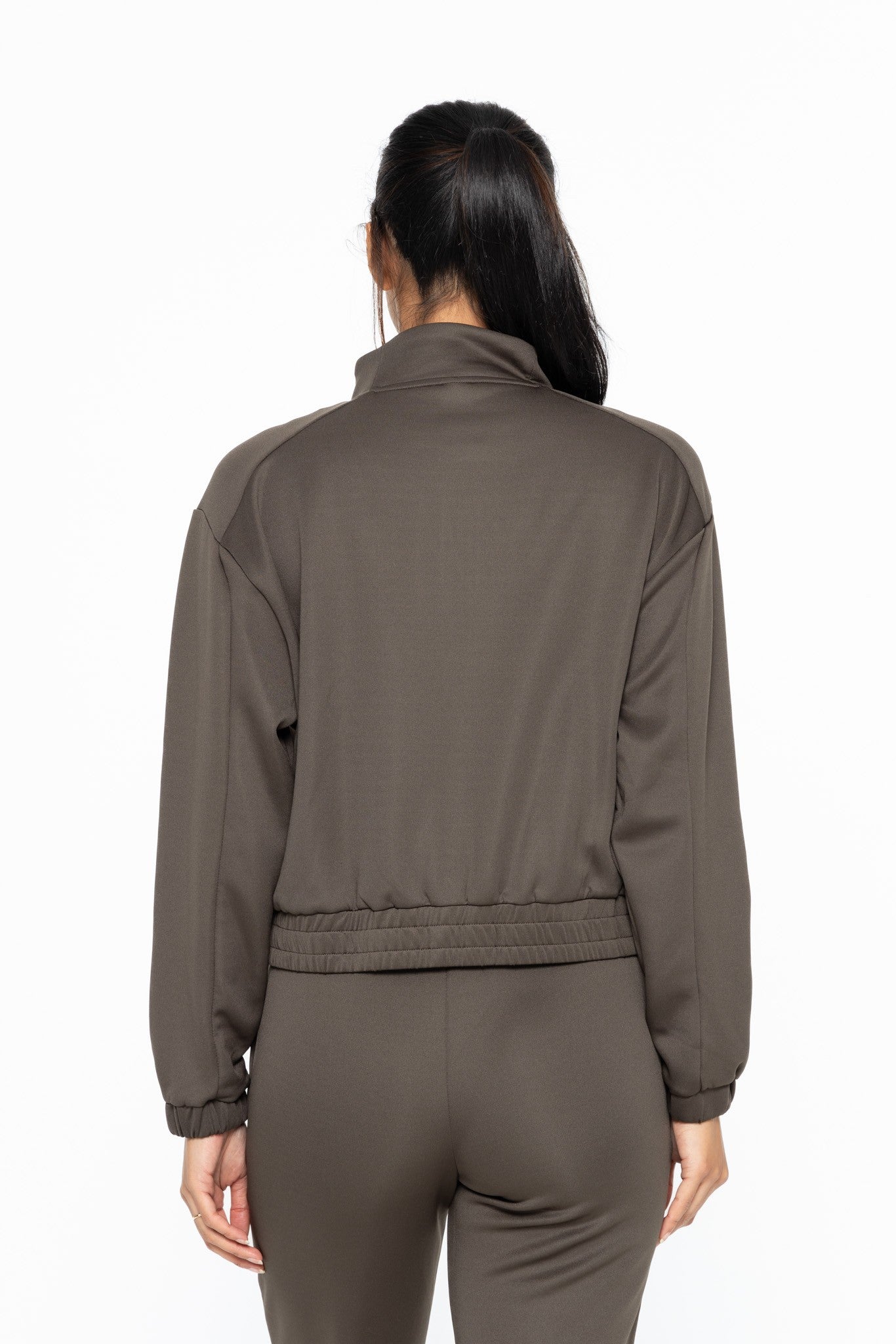 Mock Neck Zip-Up Jacket