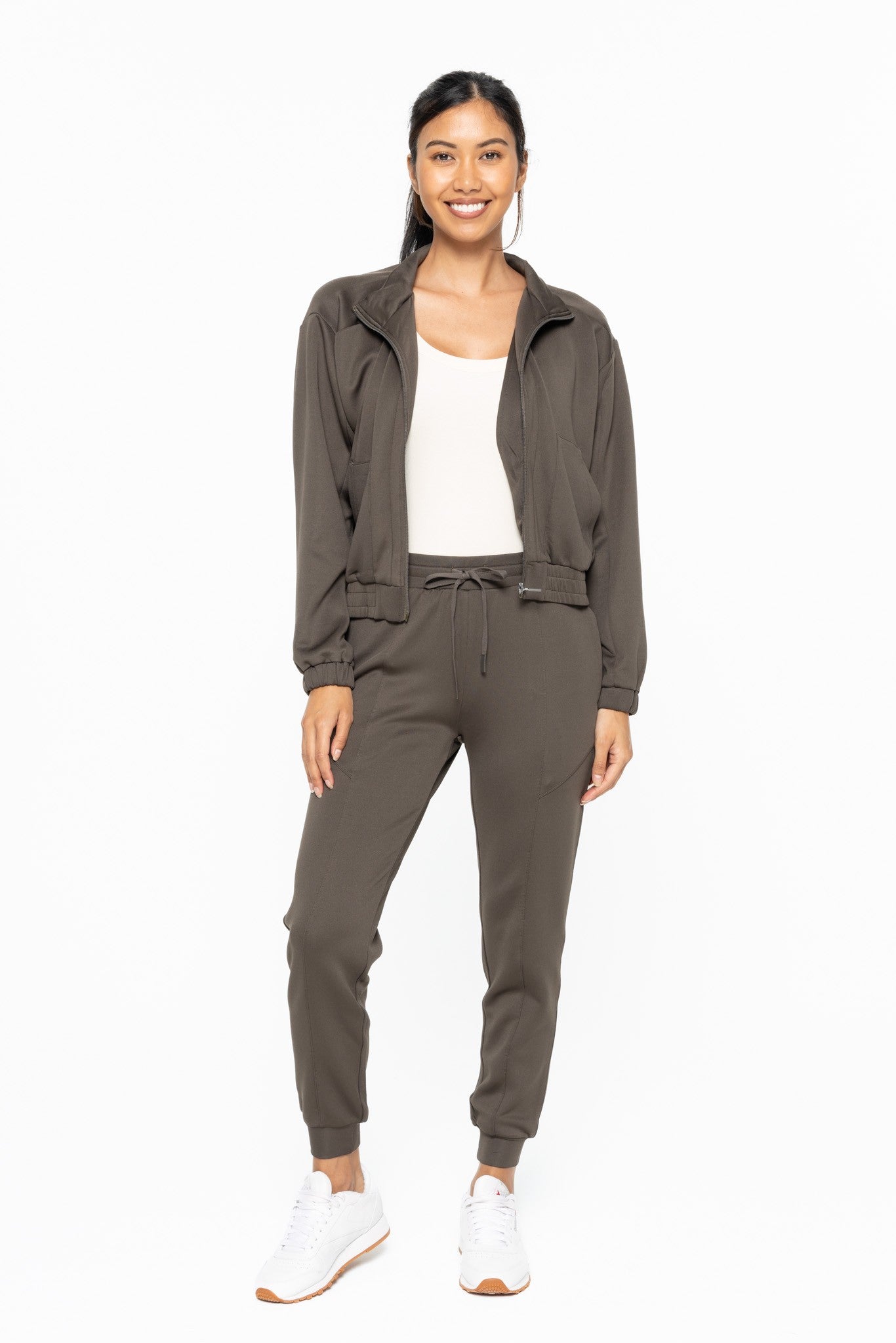 Mock Neck Zip-Up Jacket