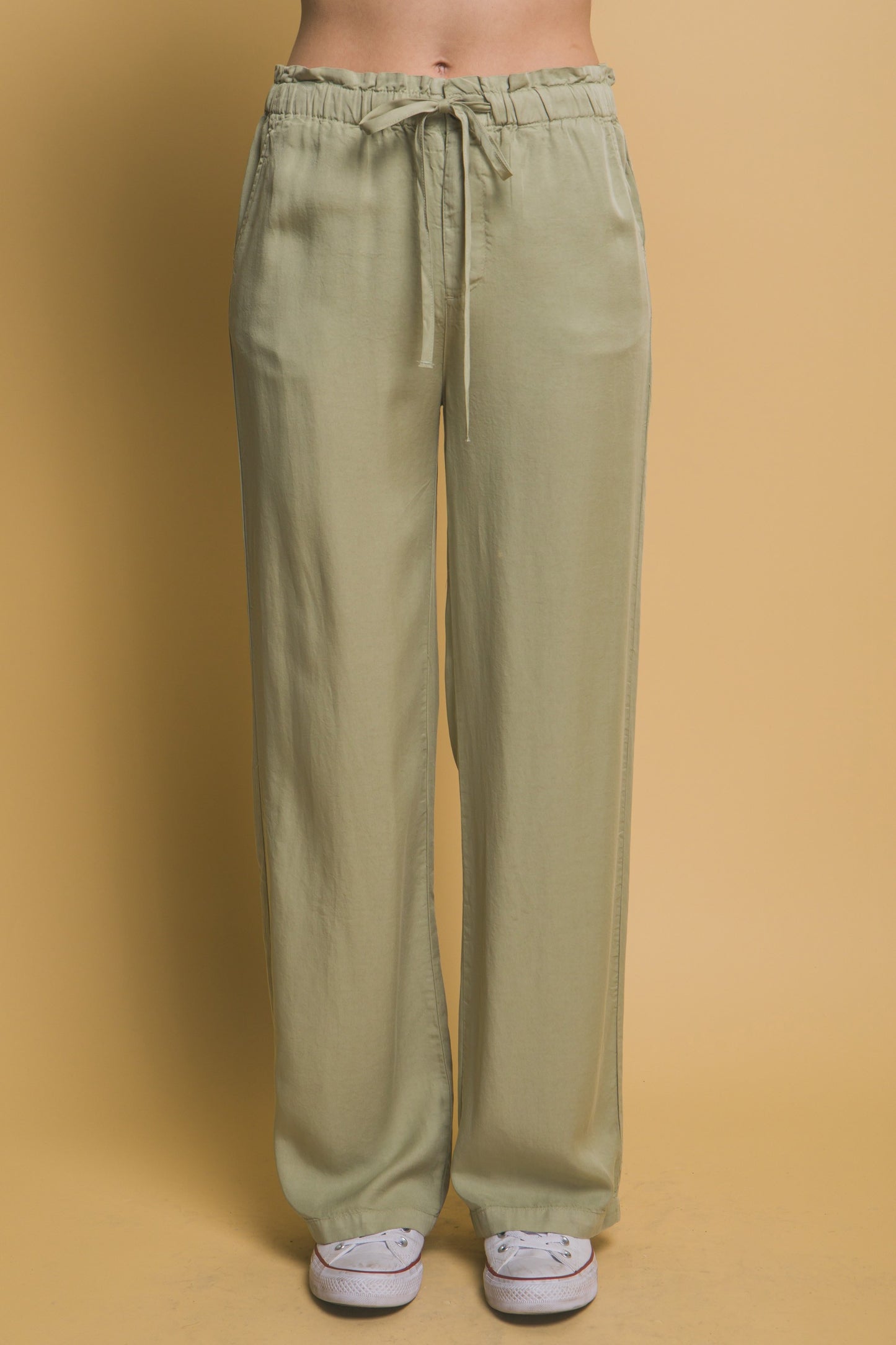 Tencel Elastic Waist Pants