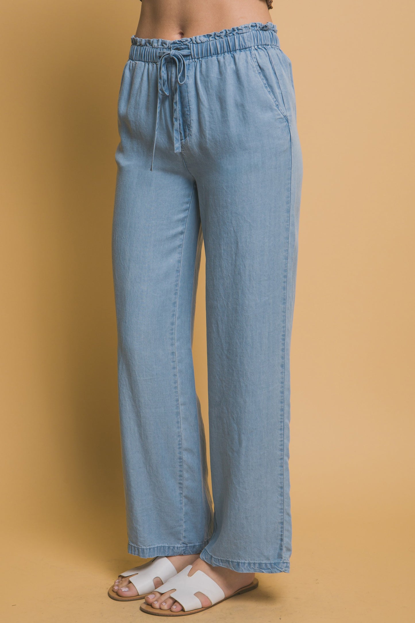 Tencel Elastic Waist Pants