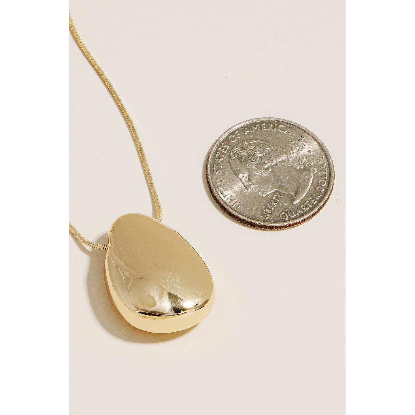 Metallic Tear Pendant Dainty Chain Necklace
