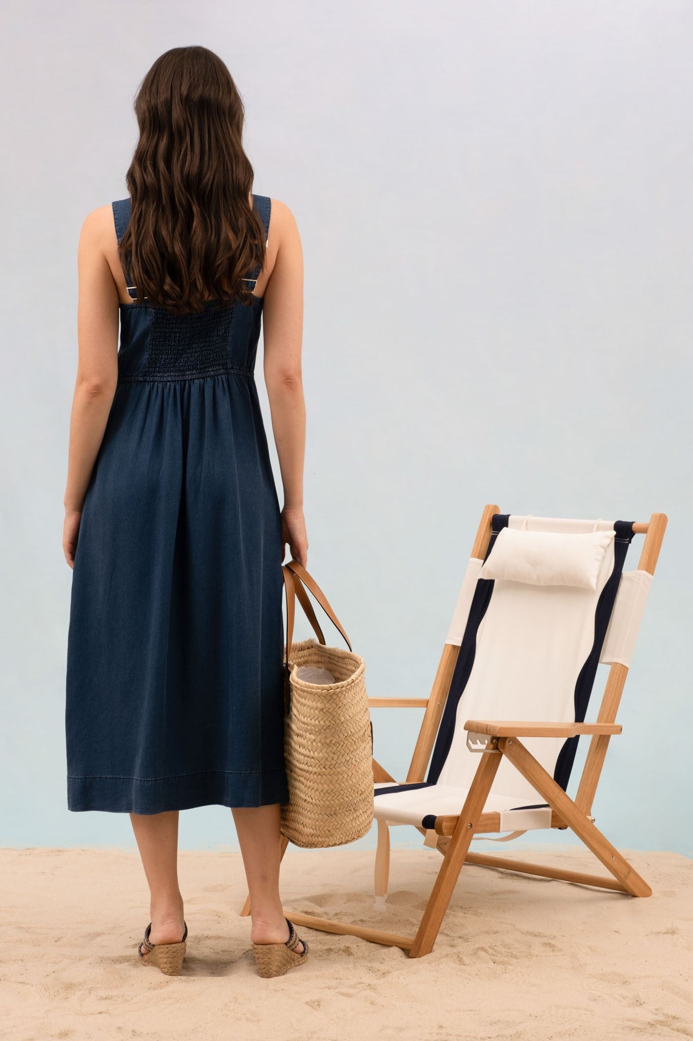 Dark Chambray Button Down Dress