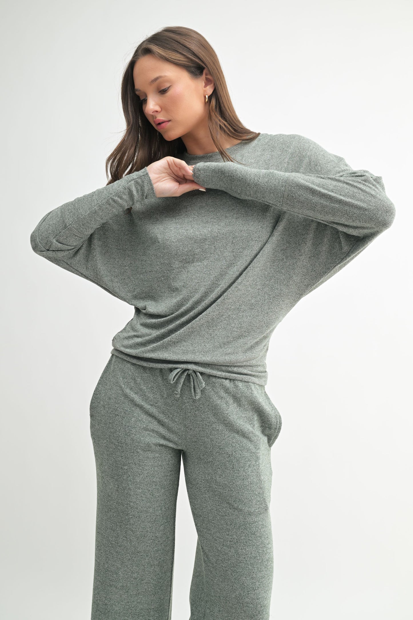 Dolman Long Sleeve Top in Urban Grey