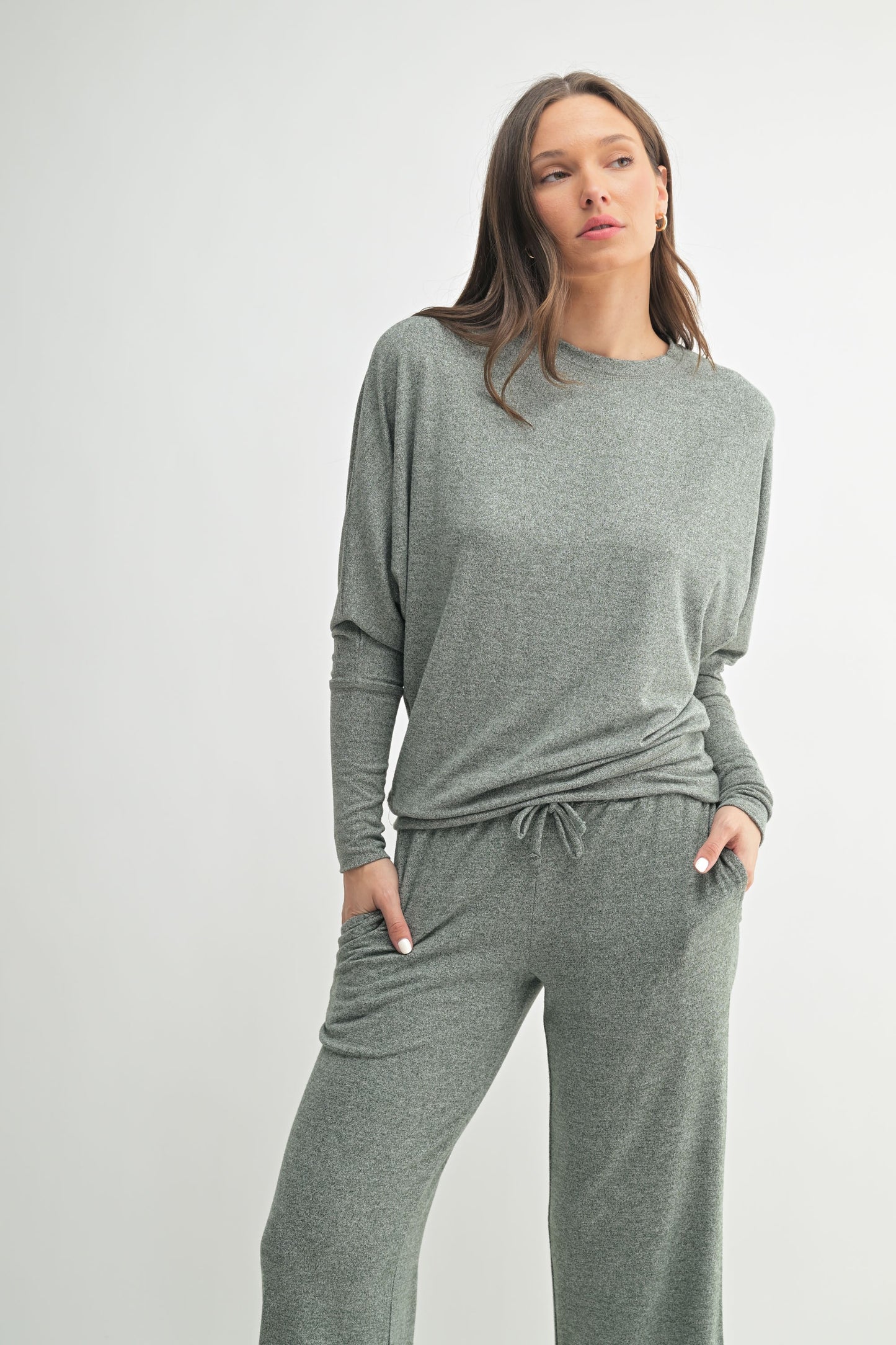 Dolman Long Sleeve Top in Urban Grey