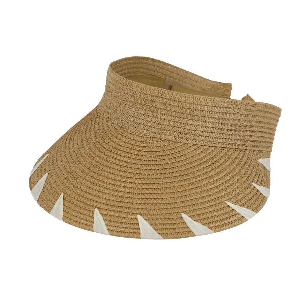Edge Detail Foldable Visor in Taupe