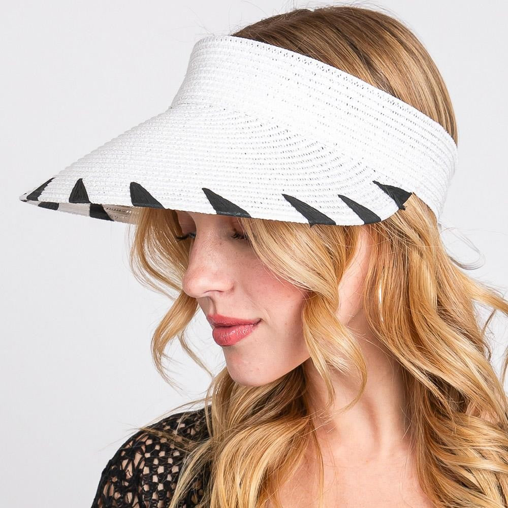 Edge Detail Foldable Visor in Taupe