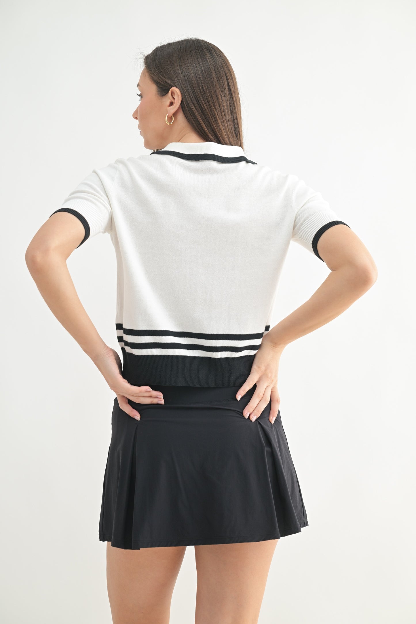 Lightweight Short Sleeve Polo Sweater