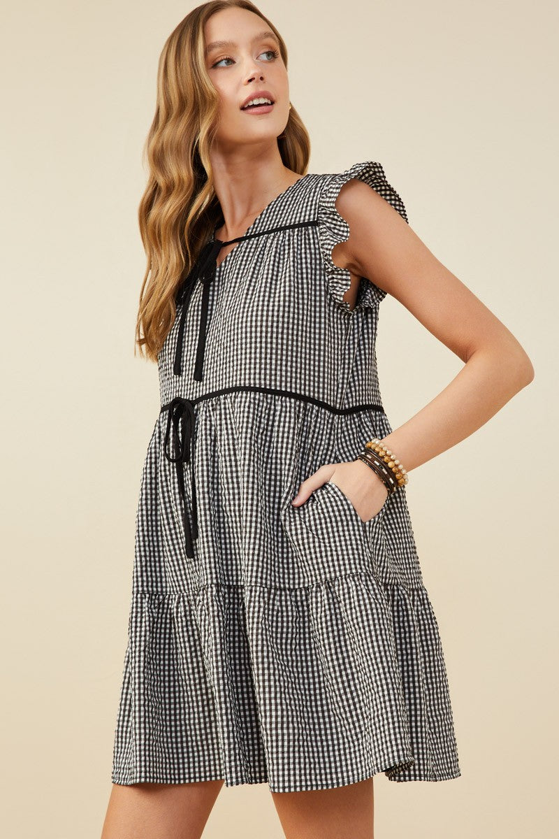 Gingham Contrast Dress