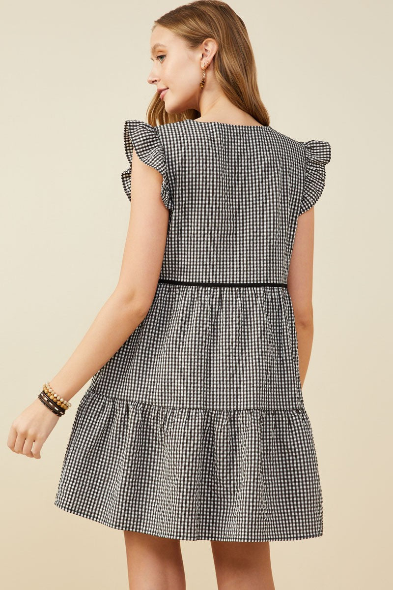 Gingham Contrast Dress