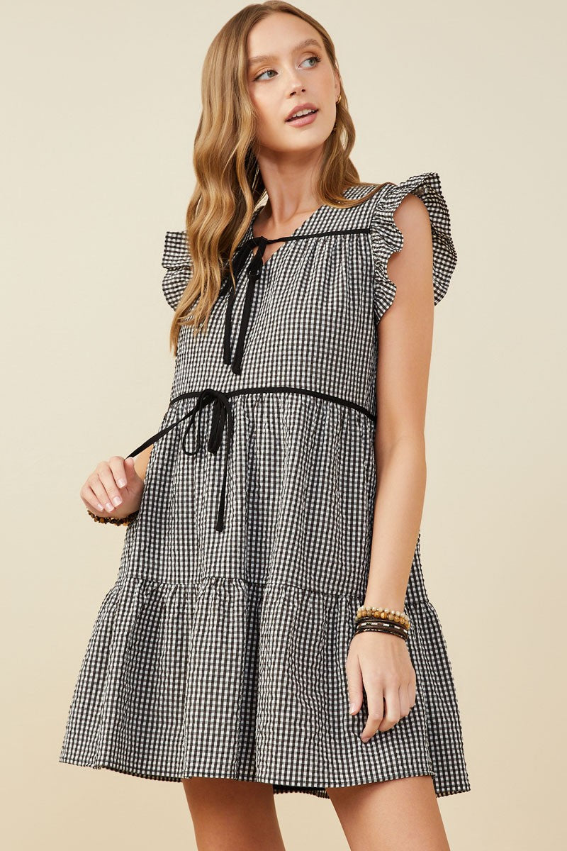 Gingham Contrast Dress