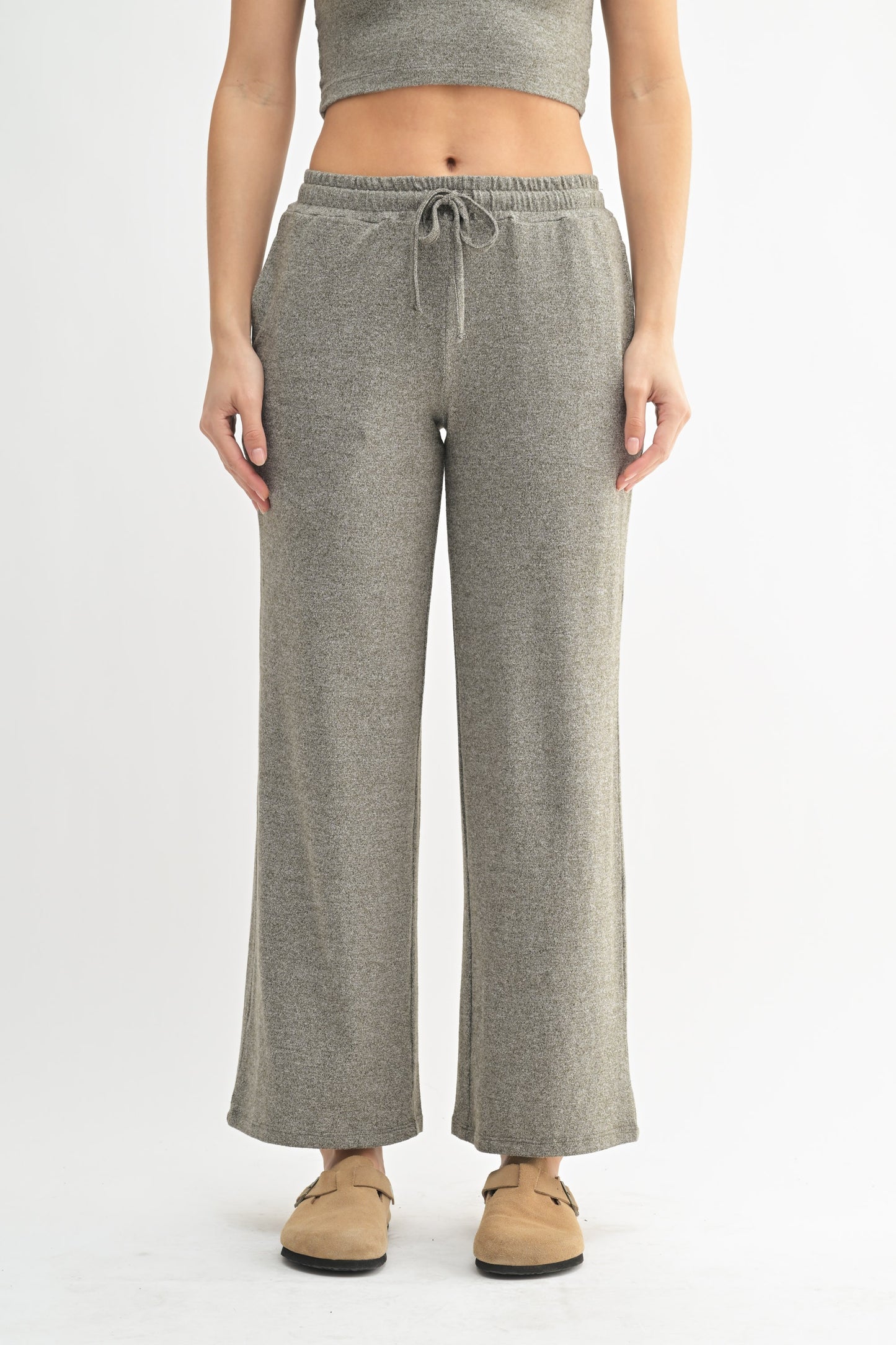 Brushed Wide Leg Lounge Pants