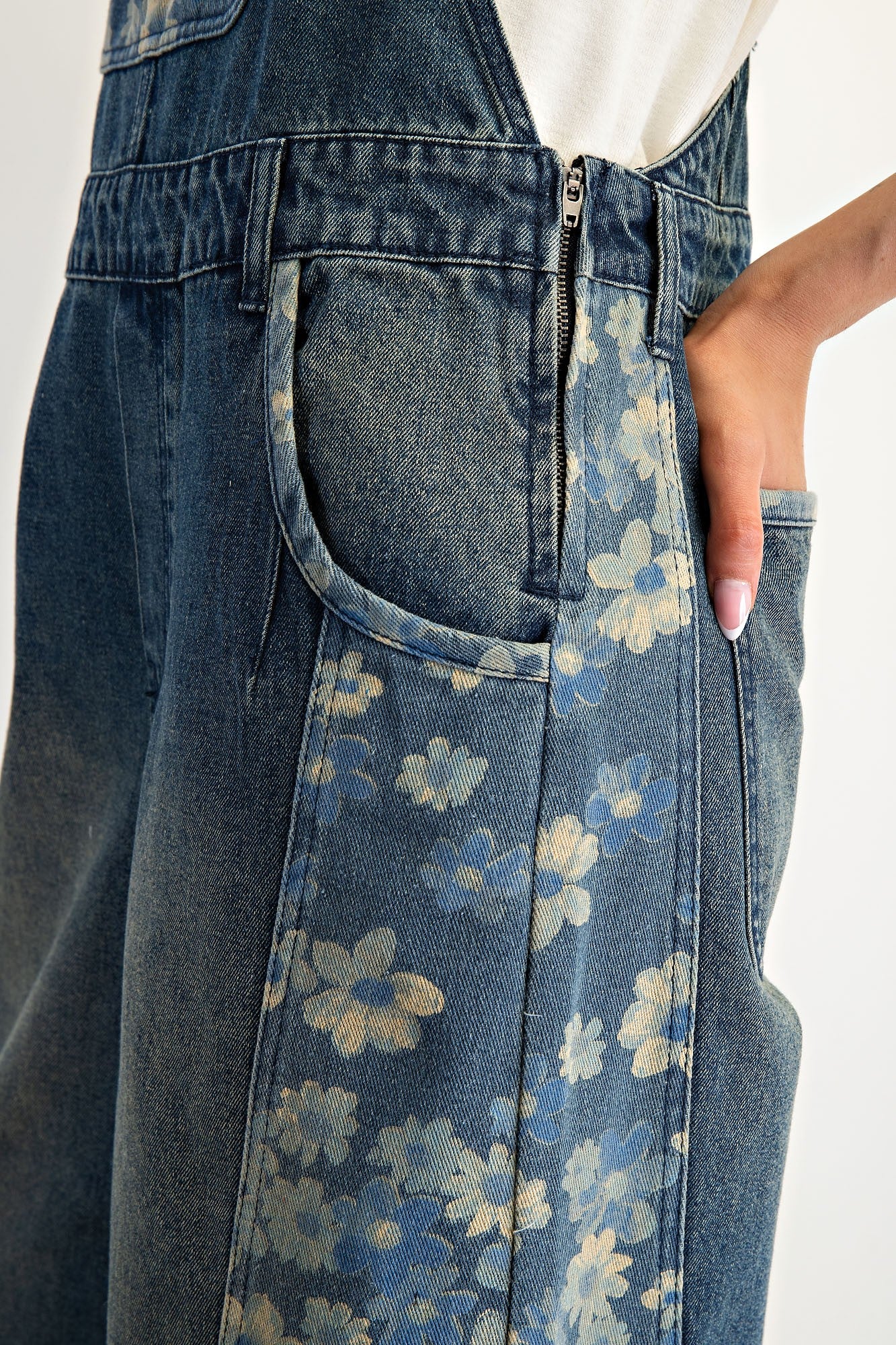 Flower Denim Overalls