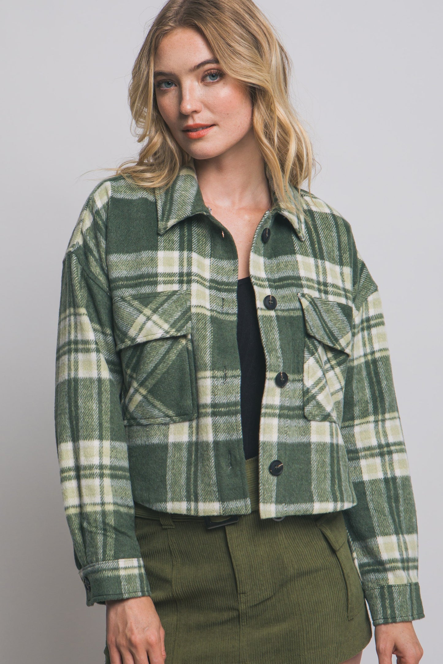 Plaid Shacket With Detachable Hood