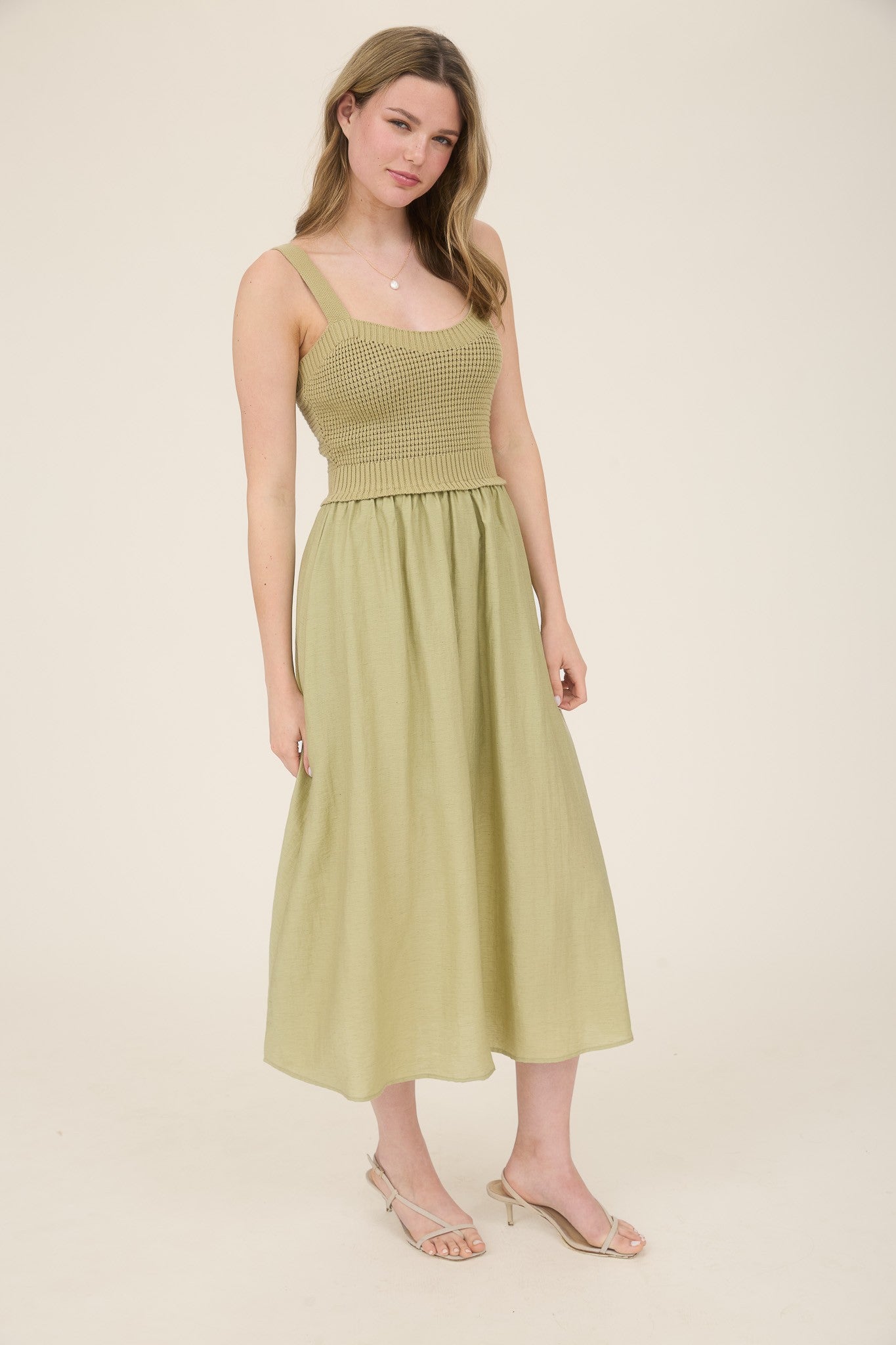 Helen Knit Twoofer Midi Dress