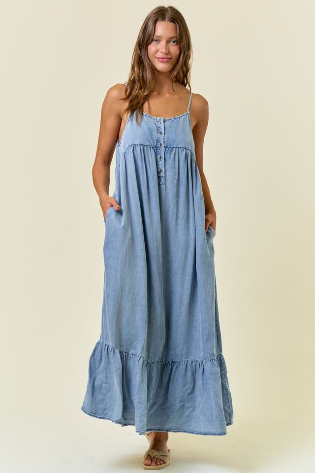 Tencel Tiered Maxi Dress