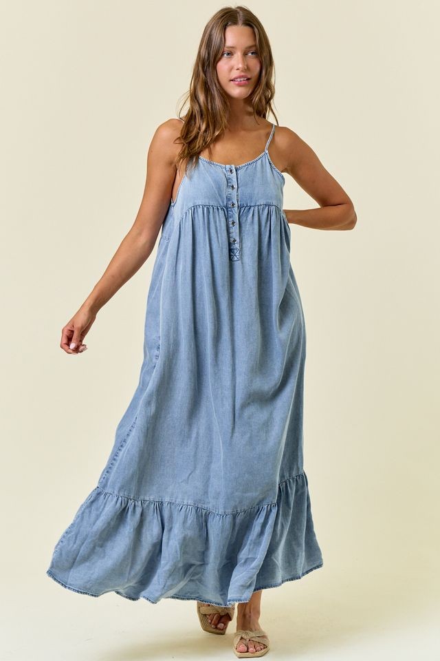 Tencel Tiered Maxi Dress