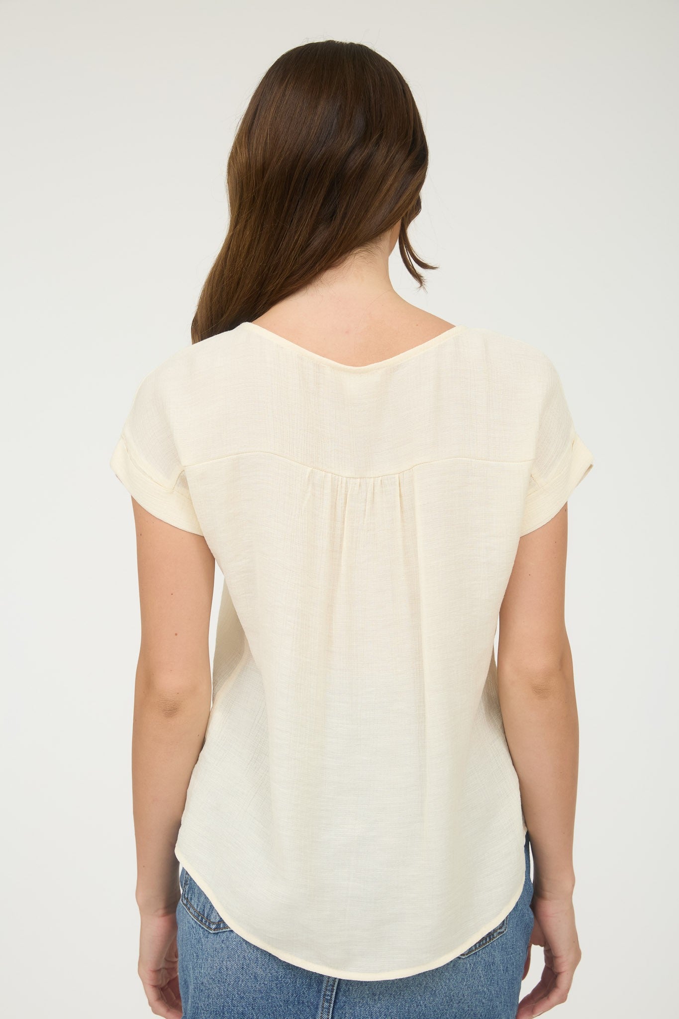 Crochet Detail Lace Trim Top in Cream