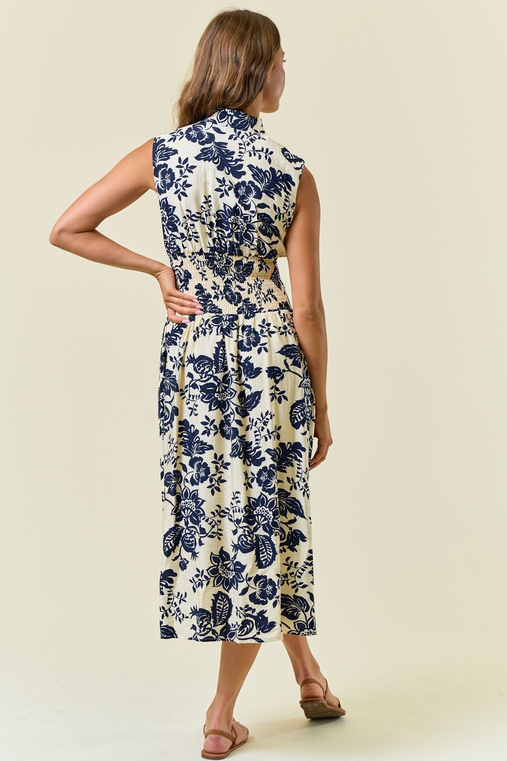Paisley Printed Smock Waist Dress