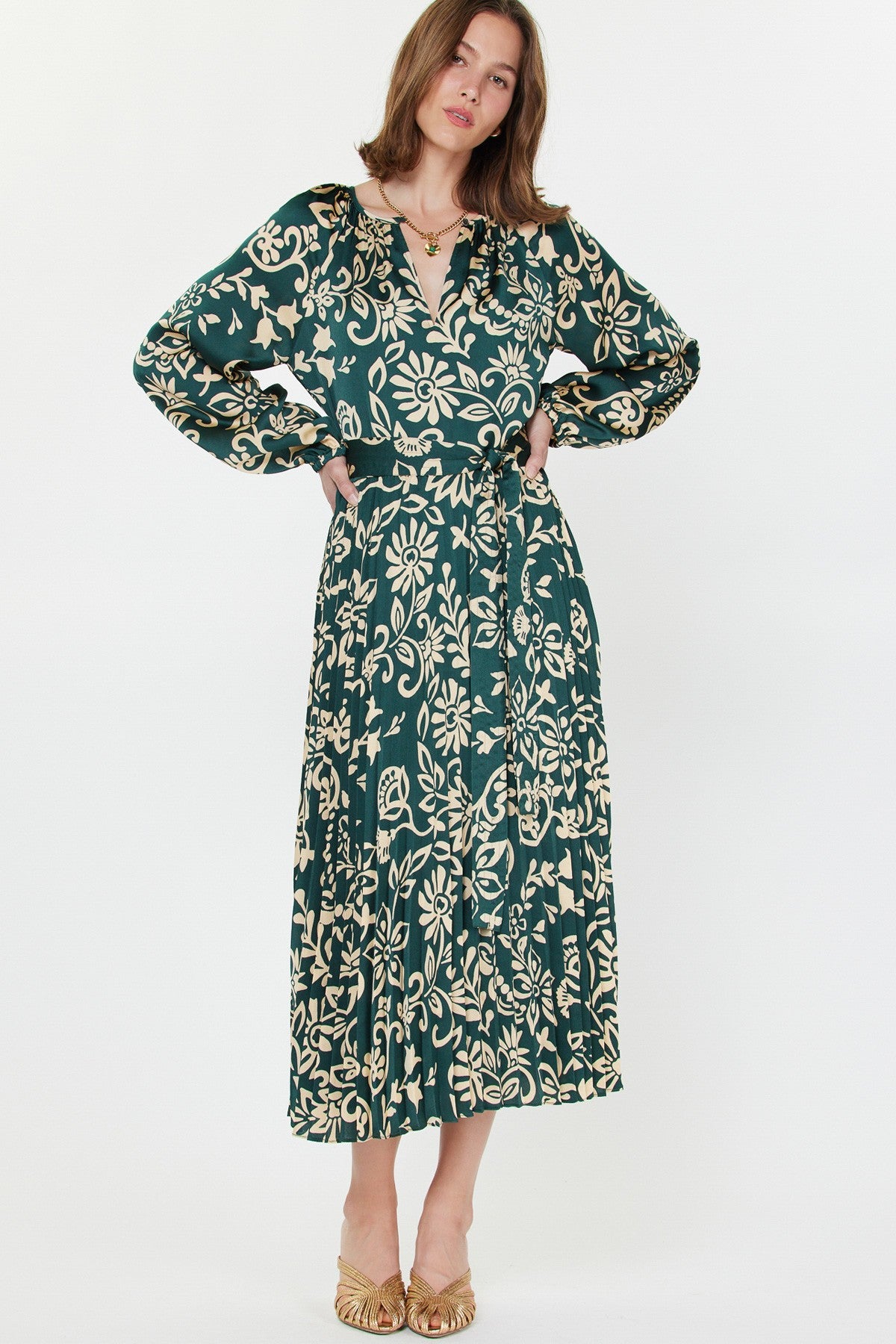 Hunter Pleated Maxi Dress