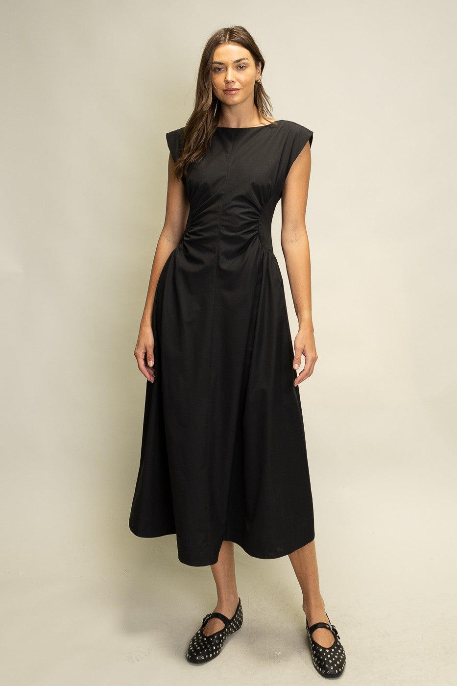 Ruched Waist Midi Dress