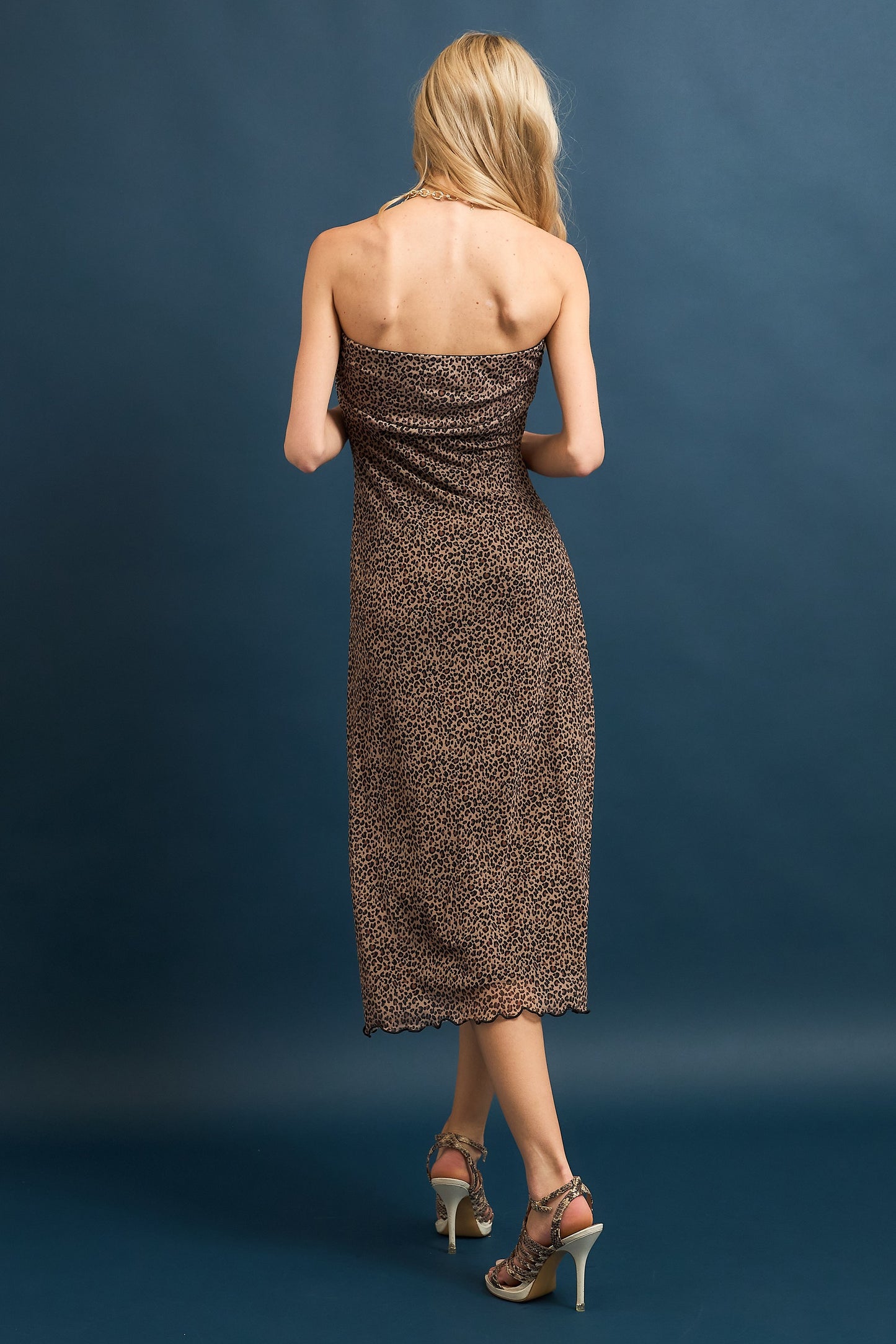 Leopared Strapless Dress