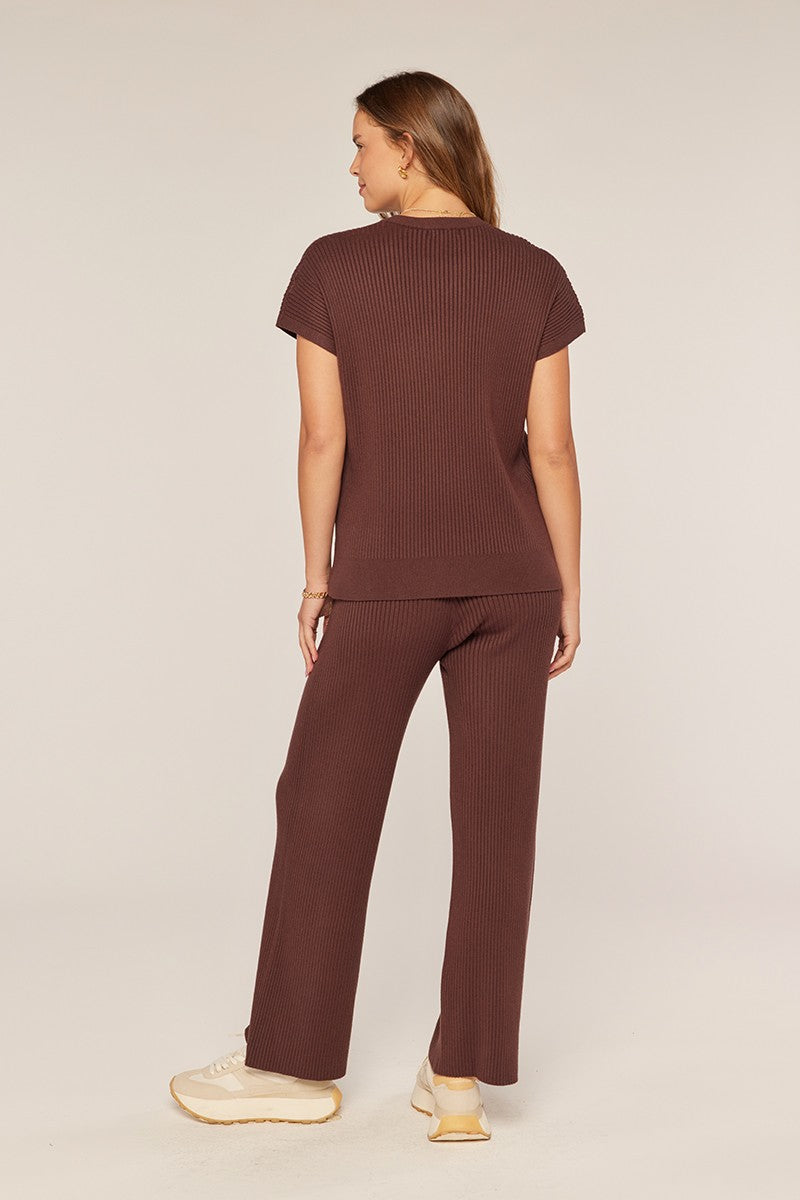 Rib Wide Leg Sweater Pants