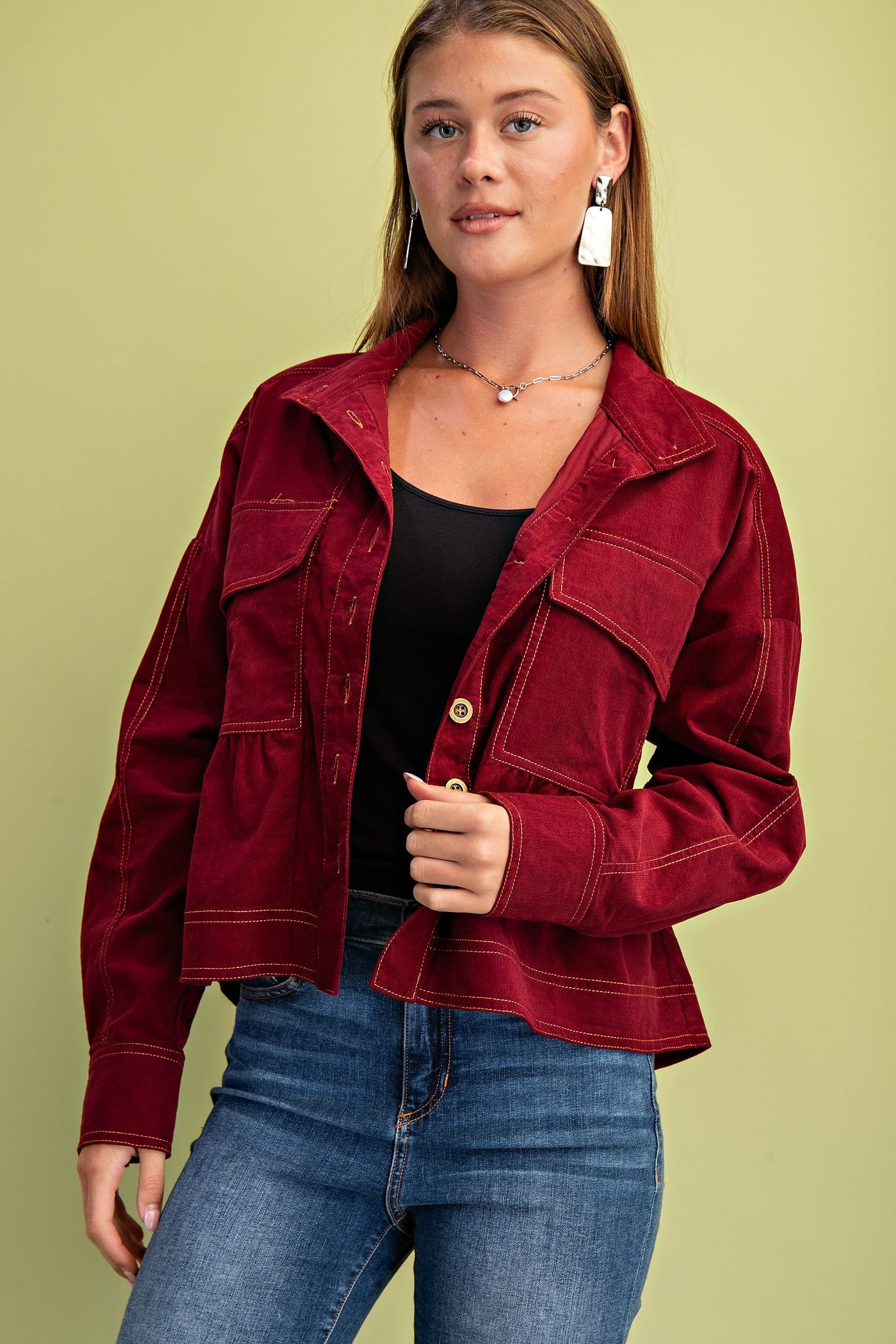 Corduroy Babydoll Jacket