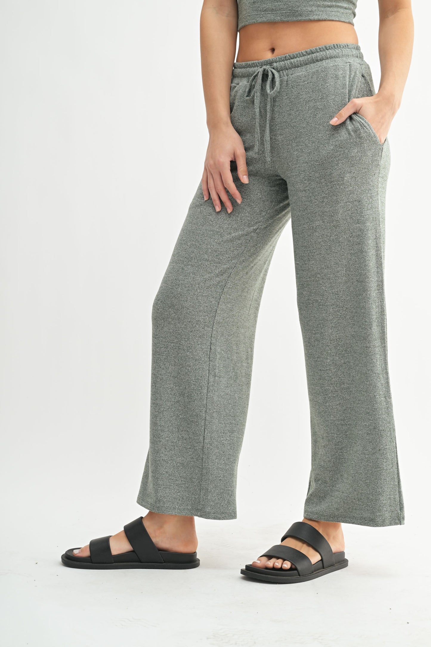 Brushed Wide Leg Lounge Pants