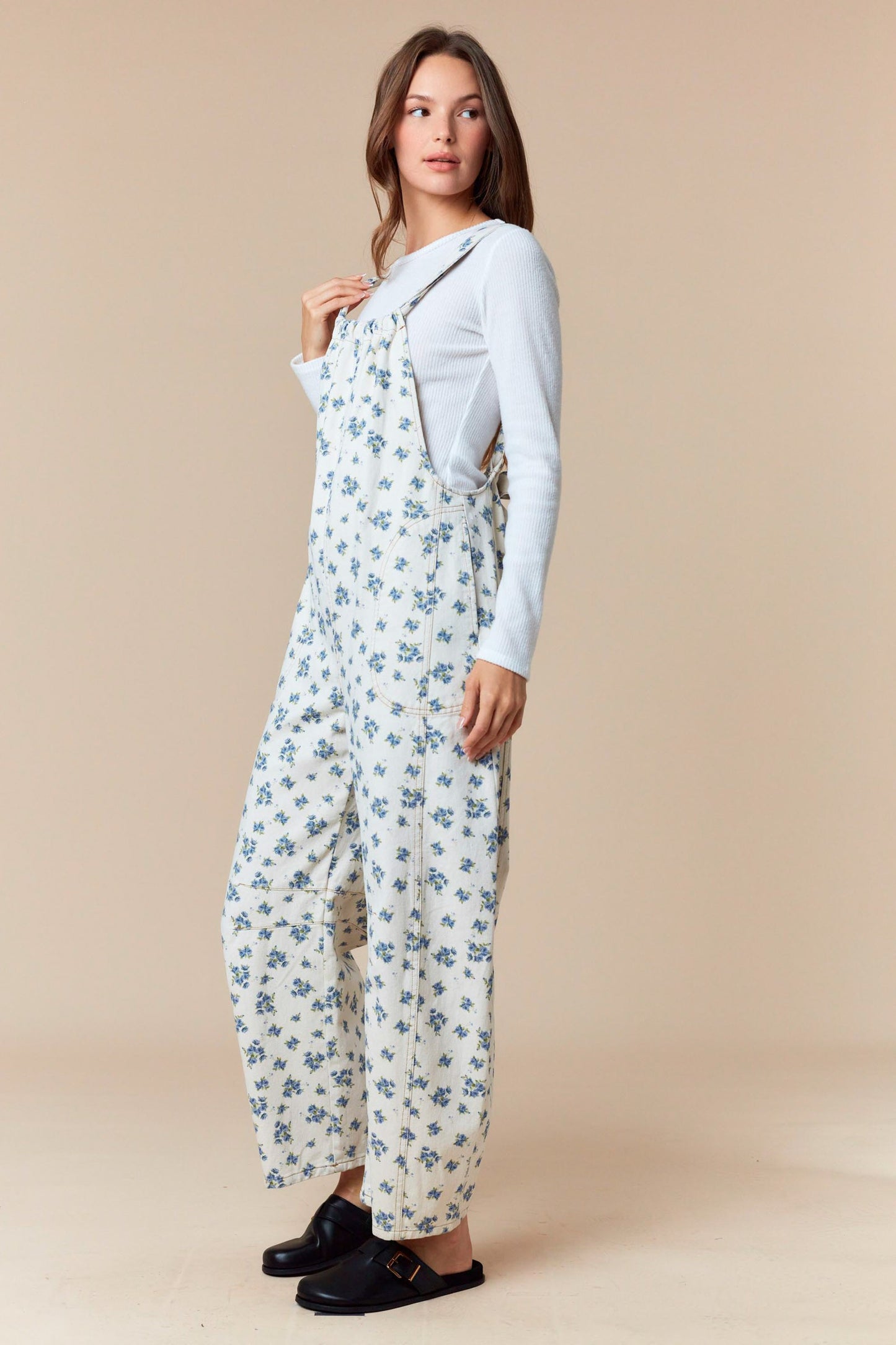 Floral Printed Barrel Jumpsuit