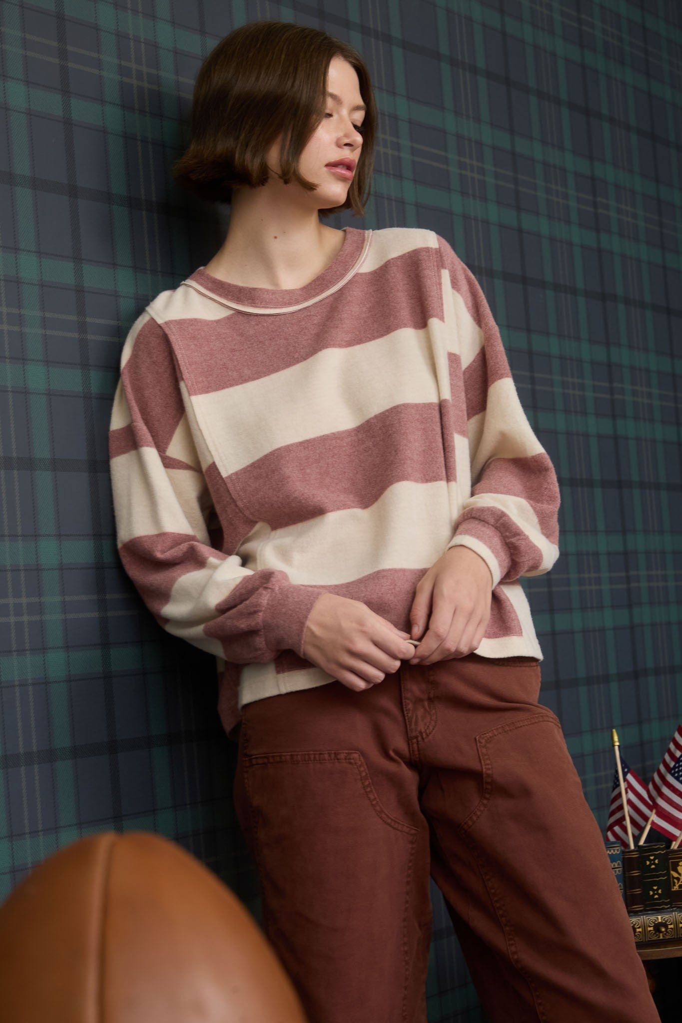 Block Stripe Long Sleeve Top