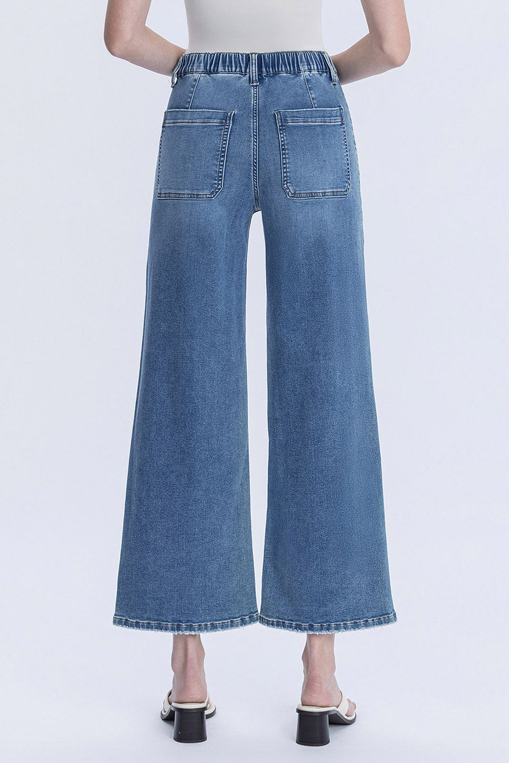 High Rise Elastic Waistband Jeans