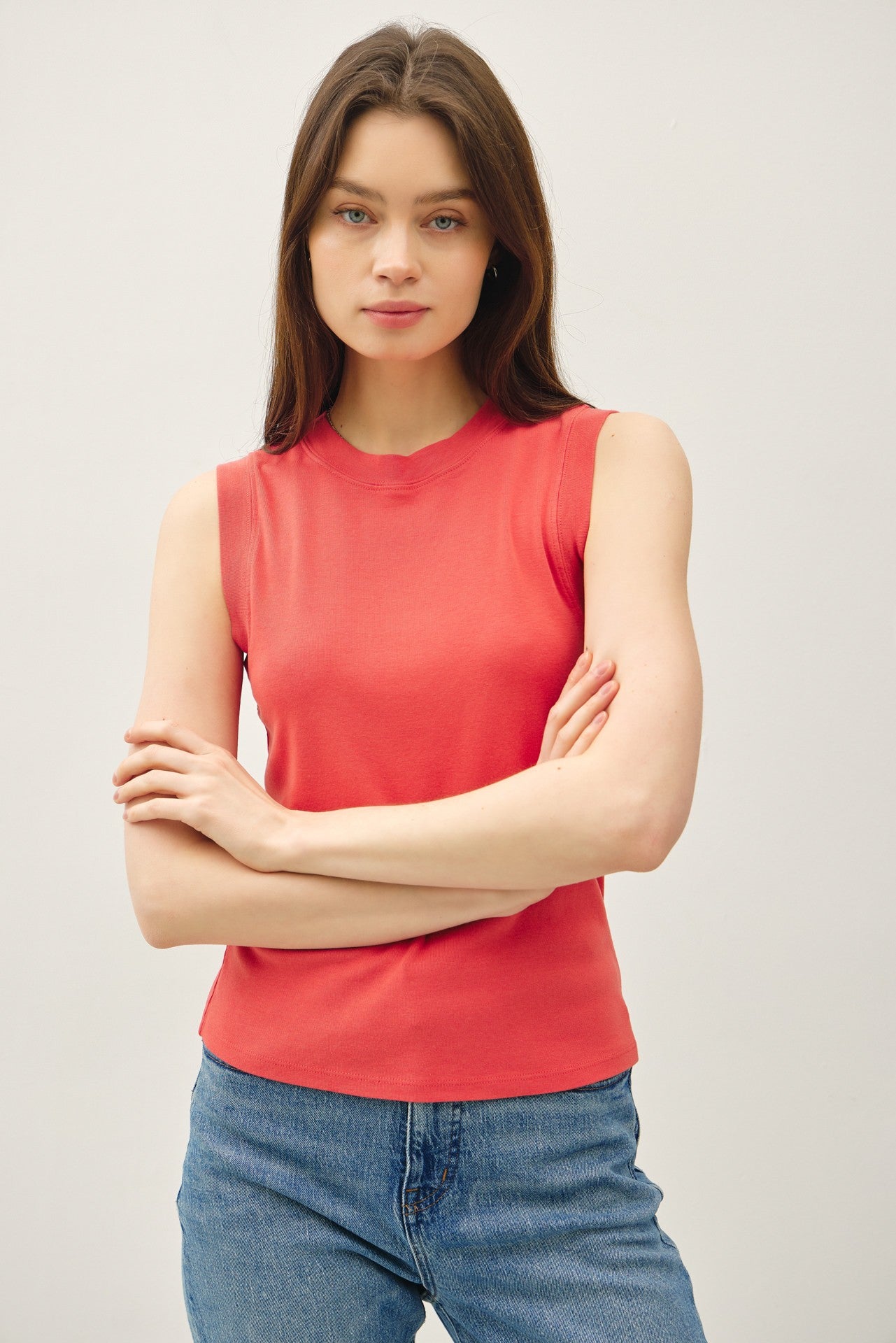 Garment Dye Basic Cotton Blend Tank Top