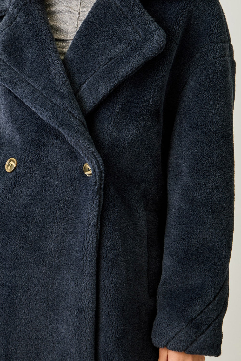 Double Breasted Faux Fur Coat