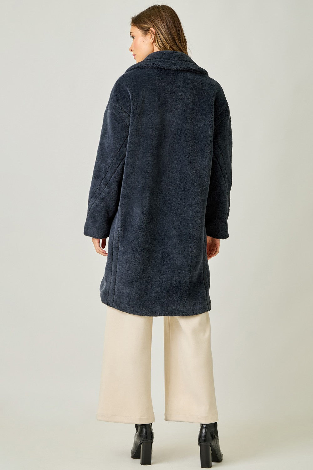 Double Breasted Faux Fur Coat