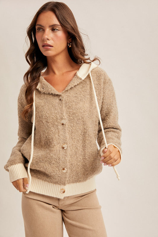 Button Down Boucle Sweater