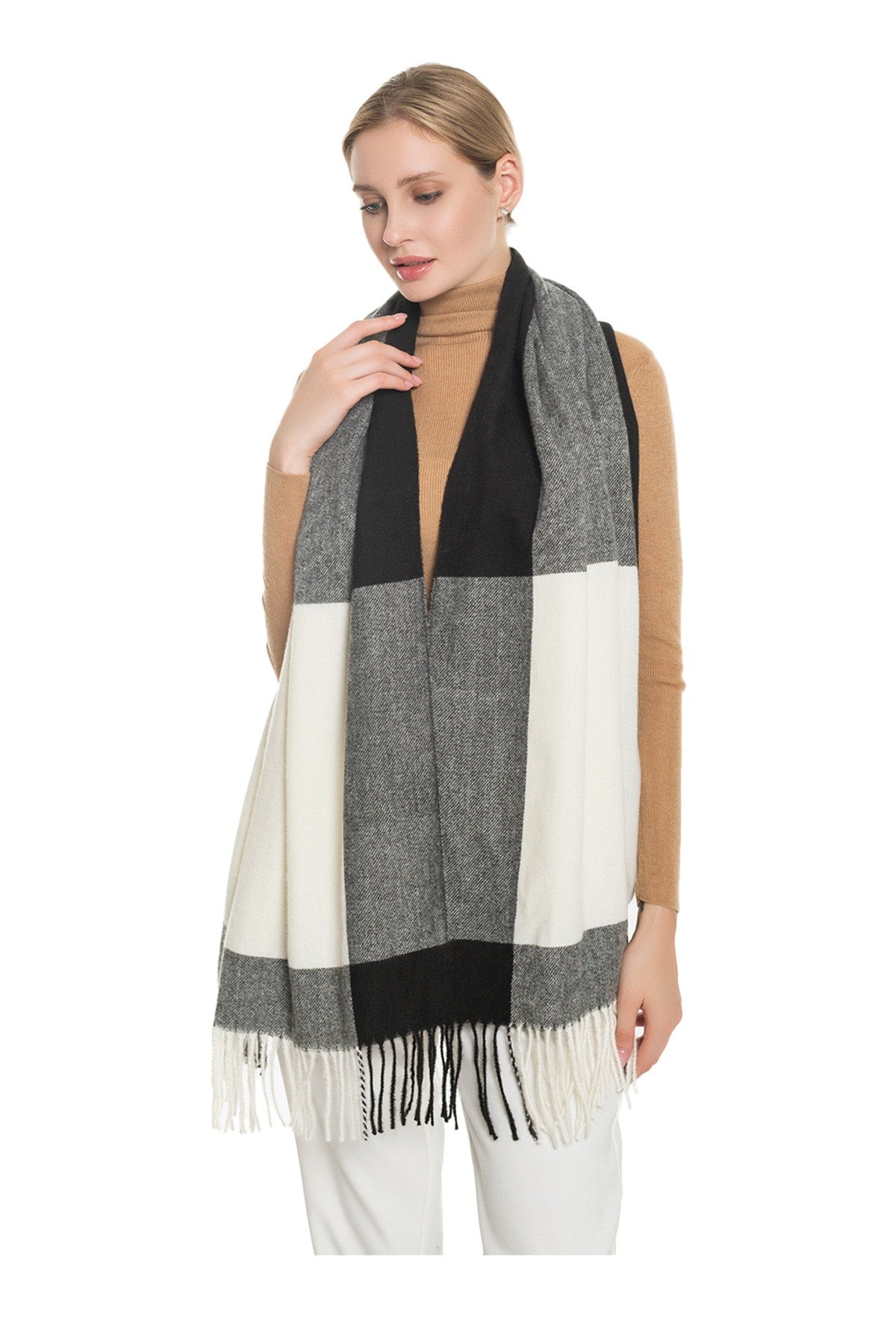 Large Plaid Pattern Scarf