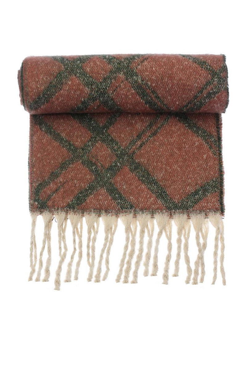 Checkered Pattern Oblong Scarf