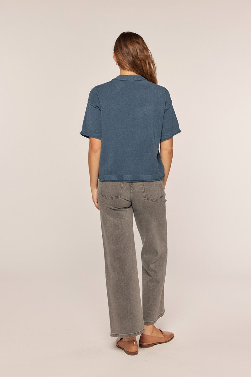 Drop Shoulder Short Sleeve Sweater