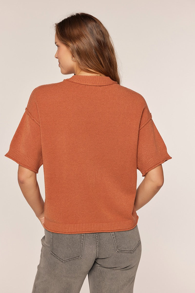 Drop Shoulder Short Sleeve Sweater