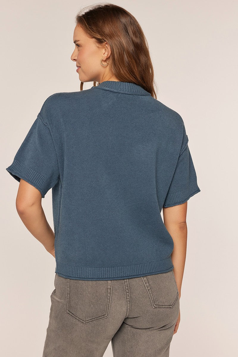 Drop Shoulder Short Sleeve Sweater