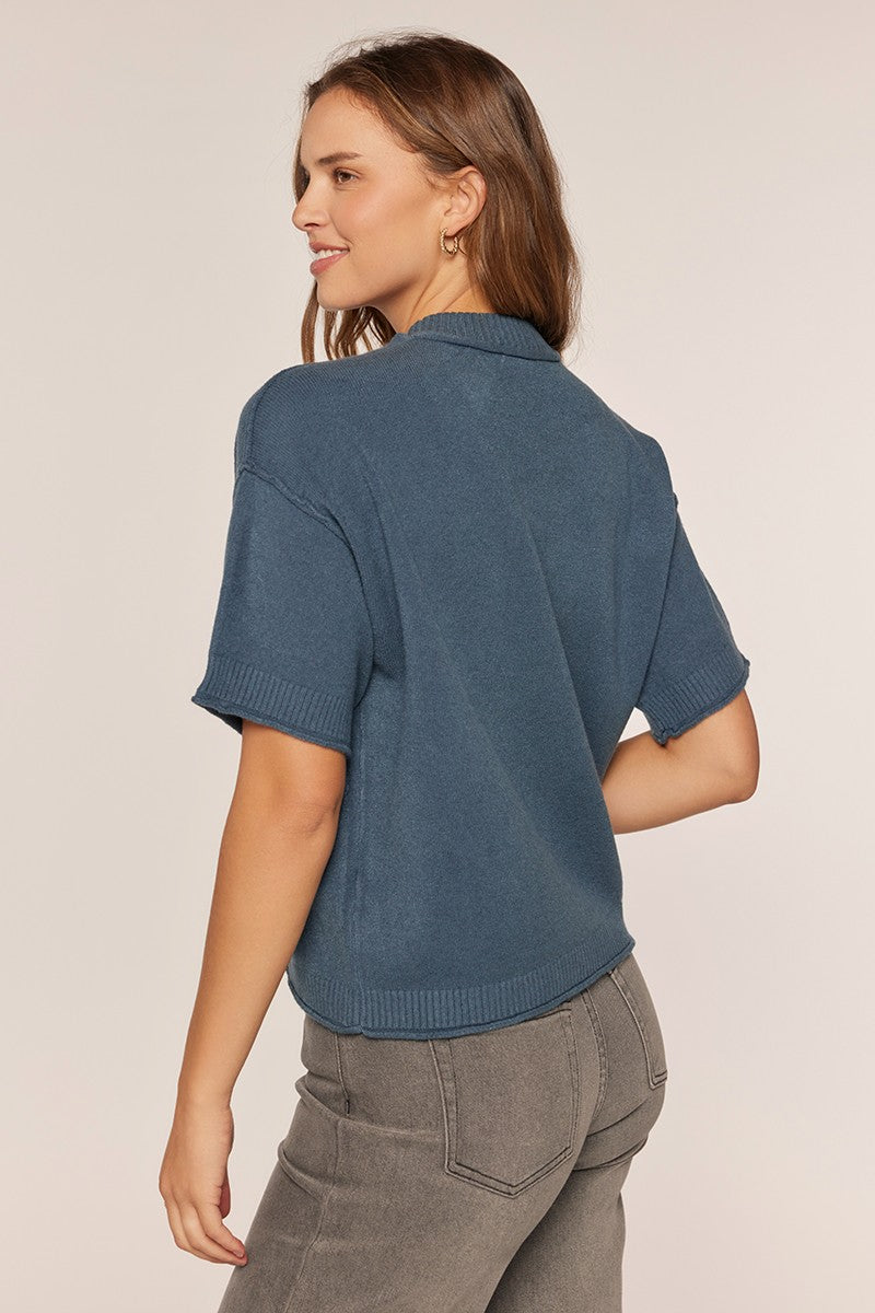 Drop Shoulder Short Sleeve Sweater