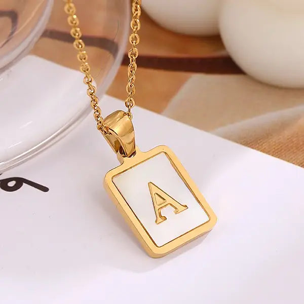 Mother of Pearl Letter Necklace