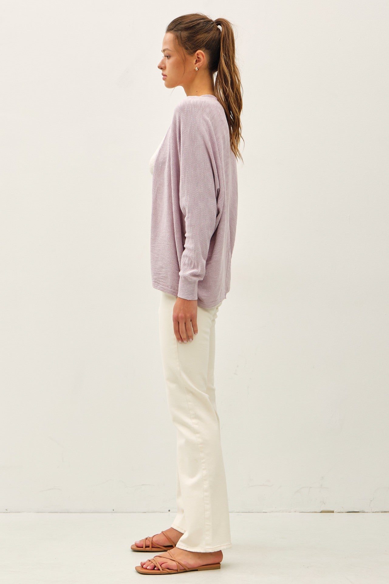 Open Front Dolman Sleeve Cardigan