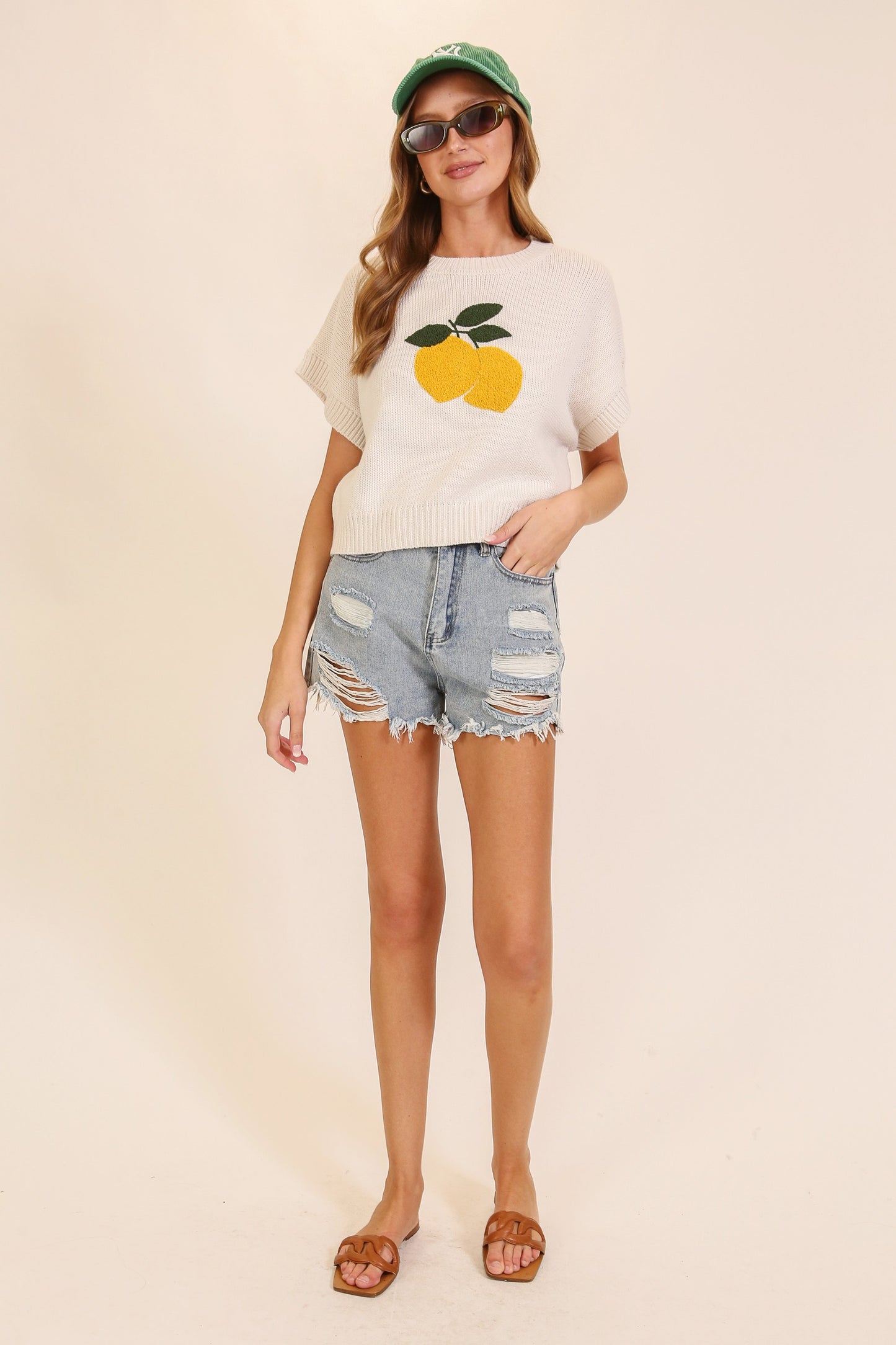 Ivory/Lemon Sweater Top